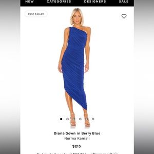 Norma Kamali Size Small Blue Dress. Only worn once. Like new!